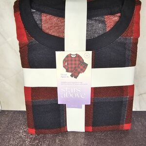 Stars Above Women's Red and Black Plaid Pajama Set XS